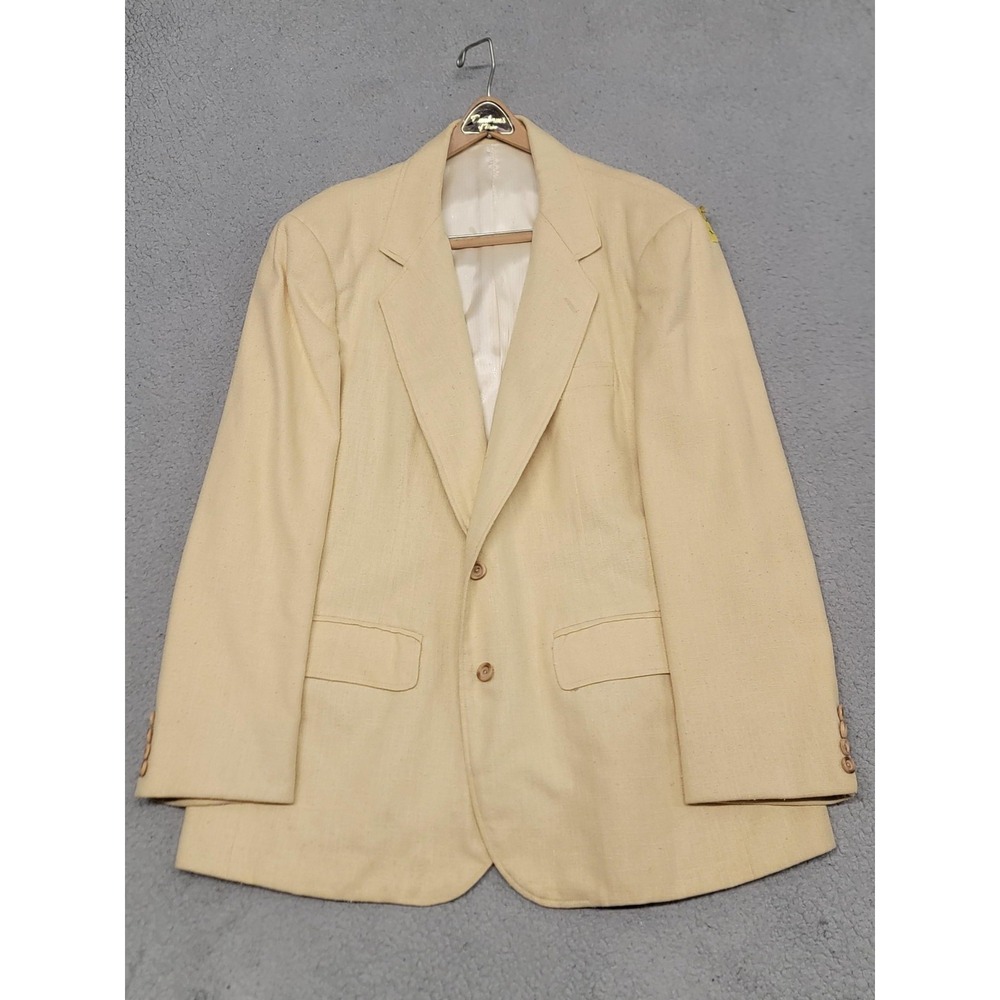 Vintage Lois‎ Duncan Blazer Mens 38S Beige Vogue American Designer Sport Coat